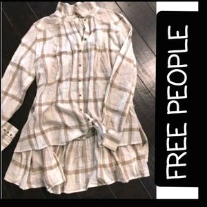 Free People plaid hi-lo L